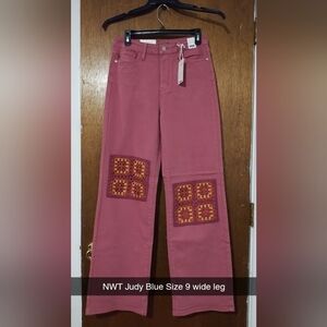 NWT Judy Blue crochet jeans, size 9, mauve color